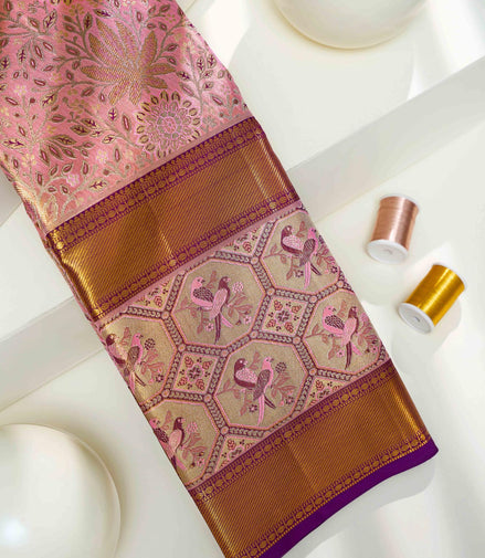 Meenakari Design Tissue Silk Saree