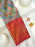 Kalamkari Peacock Design Tissue Silk Saree