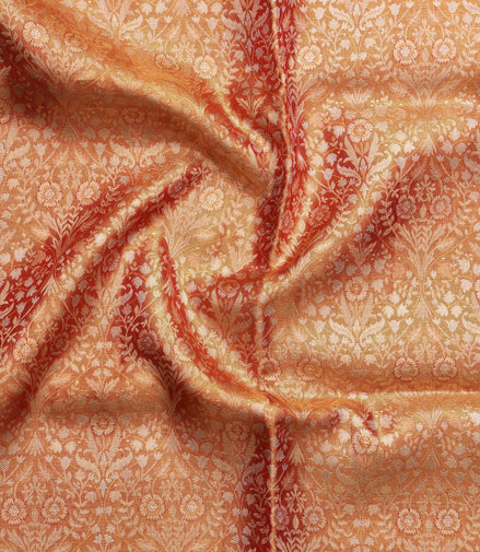 Leaf with Floral Design Pure Tissue Silk Saree