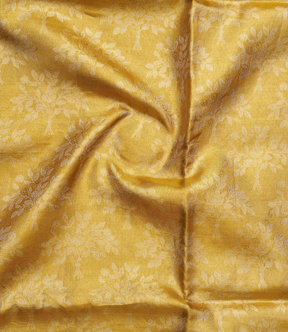 Leaf Pattern Tissue Silk Saree with Gold Zari (Revalue)
