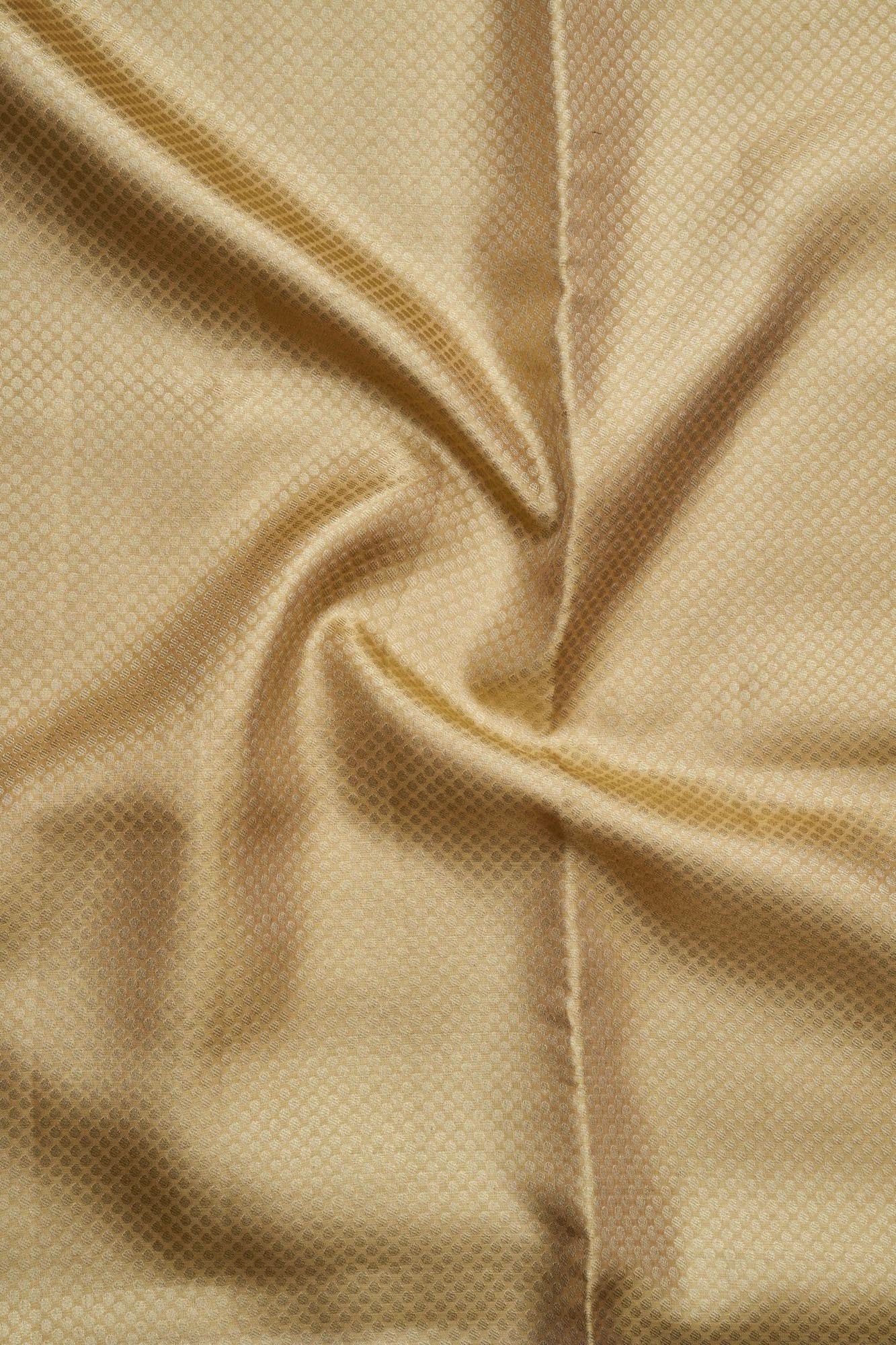 Micro-Geometric Diamond Grid & Peacock Floral Tissue Silk Saree