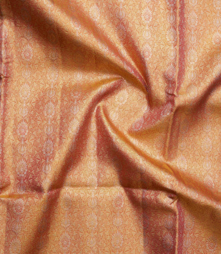Traditional Floral with Gold Zari Pattern Tissue Silk Saree (silver touch with revalue)
