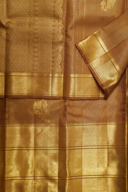 Plain Fancy Butta Design Pure Tissue Silk Saree