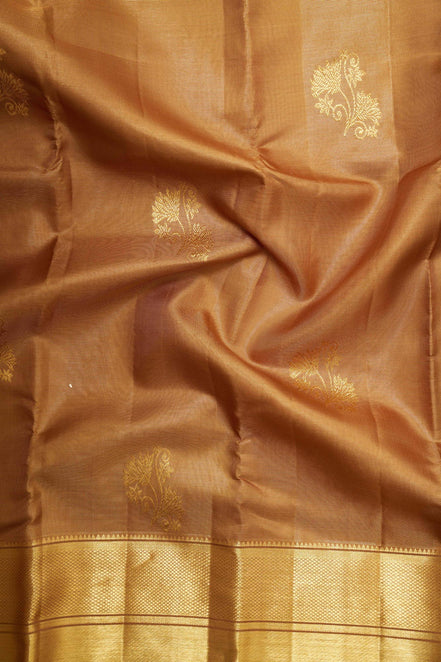Plain Fancy Butta Design Pure Tissue Silk Saree