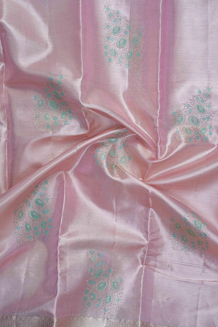 Mango Paisley Butta & Full Silver Zari Tissue Silk Saree