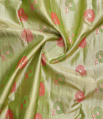 Korvai Tissue Silk Saree with Silver Zari Work