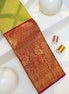 Vertical Floral Creeper & Yaanai-Mayil Motif Bridal Pure Silk Saree