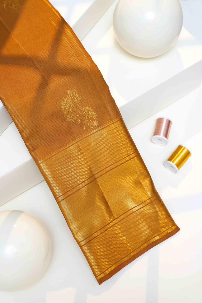 Plain Fancy Butta Design Pure Tissue Silk Saree