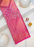 Floral Design Full Saree with Silver Zari Work