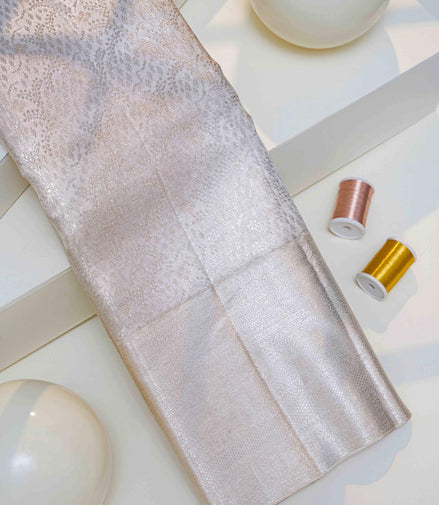 All-Over Leaf Jaal Tissue Silk Saree (Silver touch Revalue)