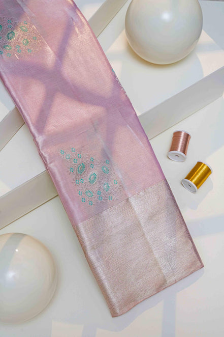 Mango Paisley Butta & Full Silver Zari Tissue Silk Saree