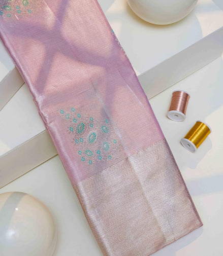 Mango Paisley Butta & Full Silver Zari Tissue Silk Saree