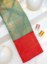 Geometric Square Grid & Floral Jaal Tissue Silk Saree (Silver Touch with Revalue)
