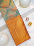Multi-Tone Foliage Jaal & Mustard Gold Zari Tissue Silk Saree (Silver Touch Revalue)