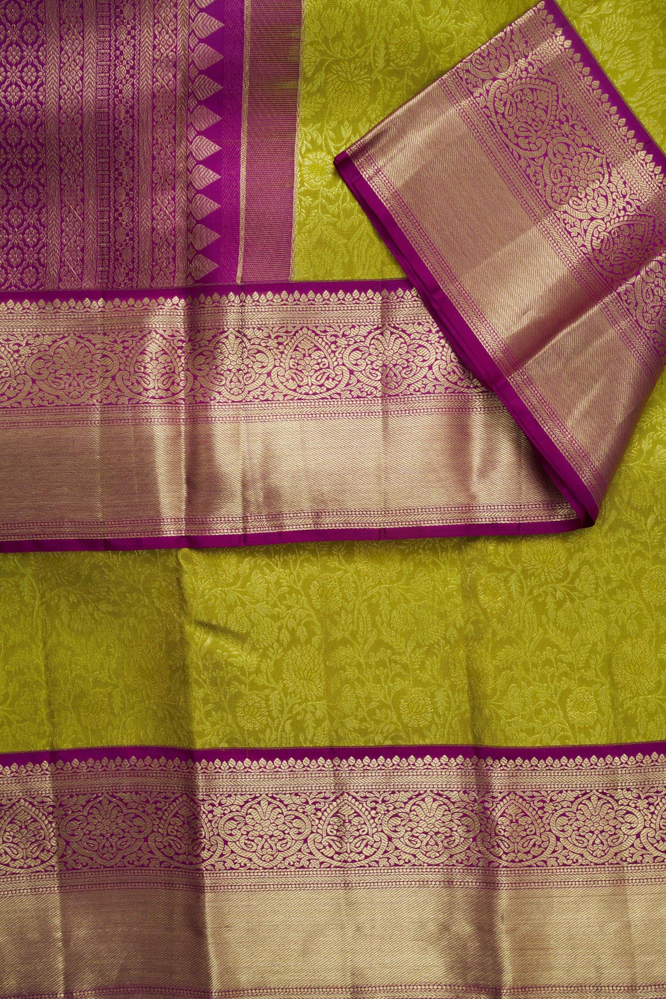 All-Over Floral Jaal & Traditional Arch Motif Pure Silk Saree