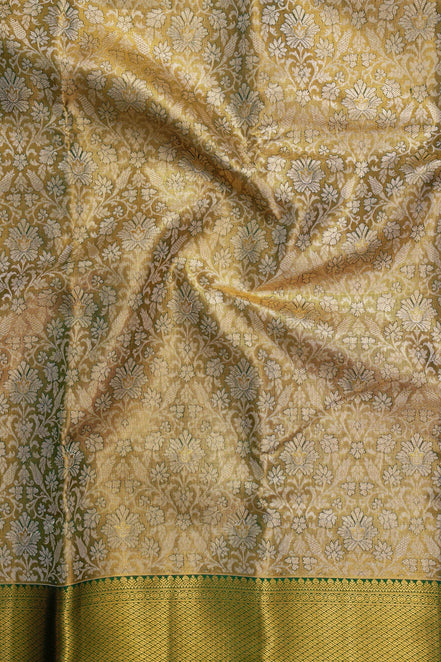 Seamless Floral Design Tissue Silk Saree