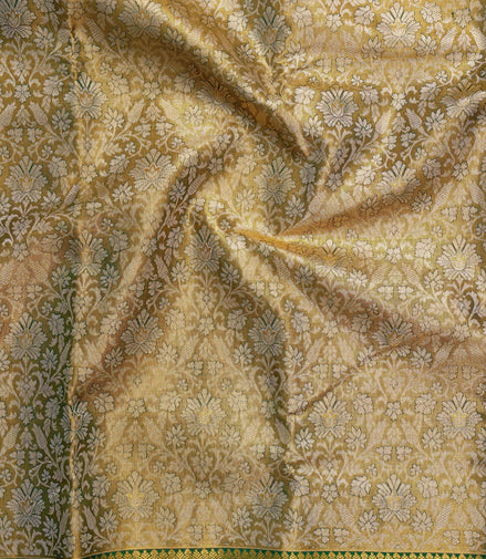 Seamless Floral Design Tissue Silk Saree