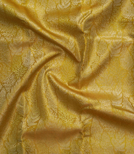 Fancy Seamless Leaves Pattern Tissue Silk Saree