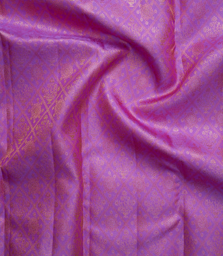 Diamond Trellis Floral Spray & Mango Motif Pure Silk Saree