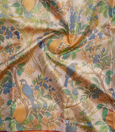 Kalamkari Sparrow with Tree Design Saree