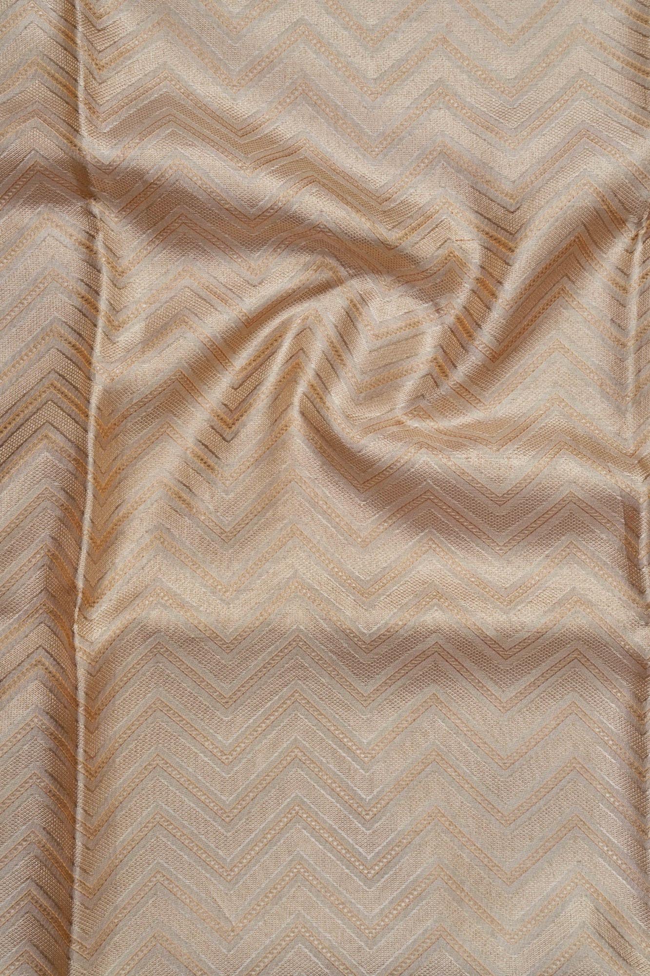 Zig Zag Fancy Pattern Tissue Silk Saree (Silver touch revalue)