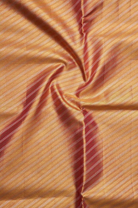 Diagonal Leaf Zari Design Tissue Silk Saree
