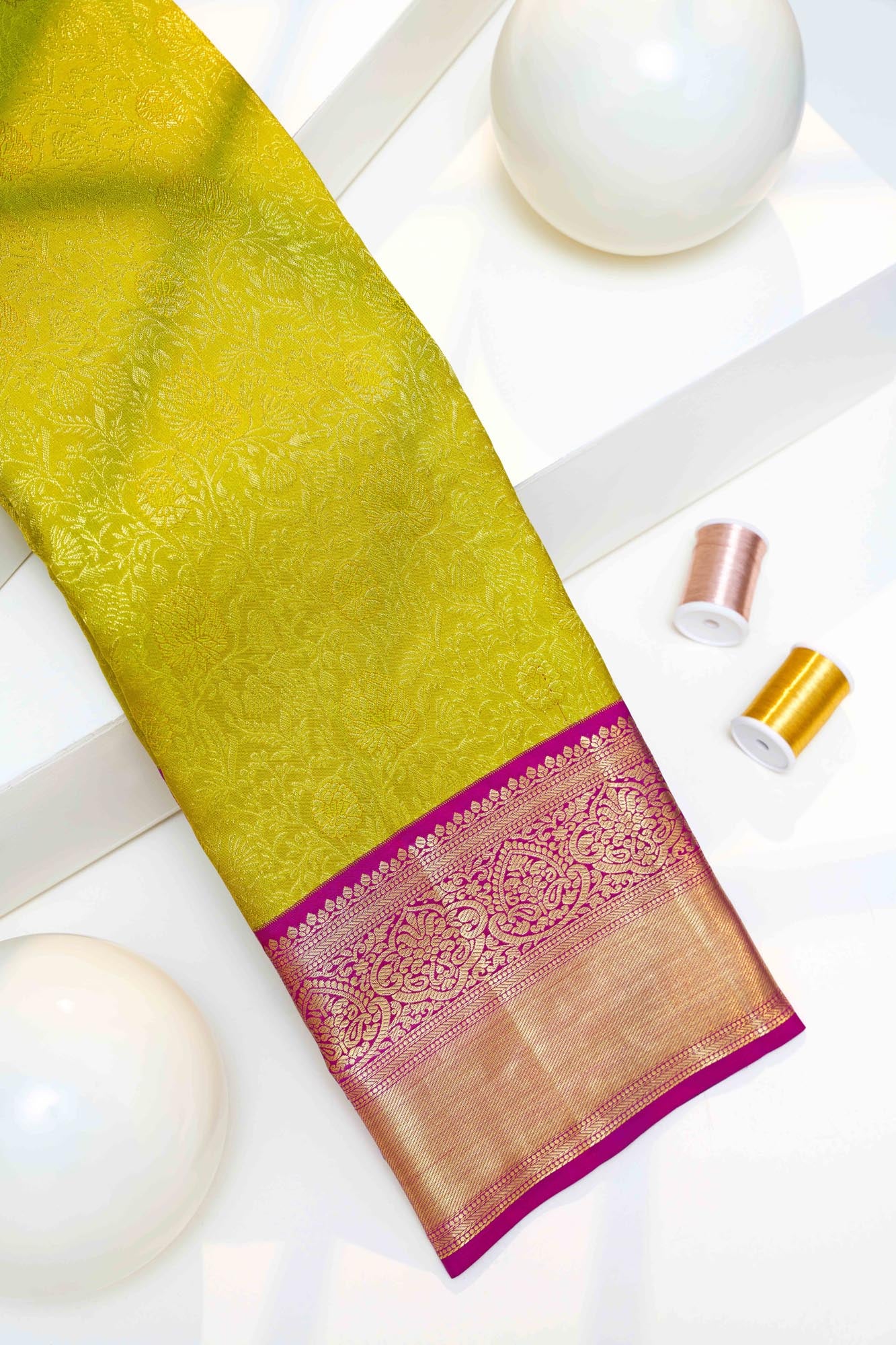 All-Over Floral Jaal & Traditional Arch Motif Pure Silk Saree