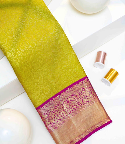 All-Over Floral Jaal & Traditional Arch Motif Pure Silk Saree