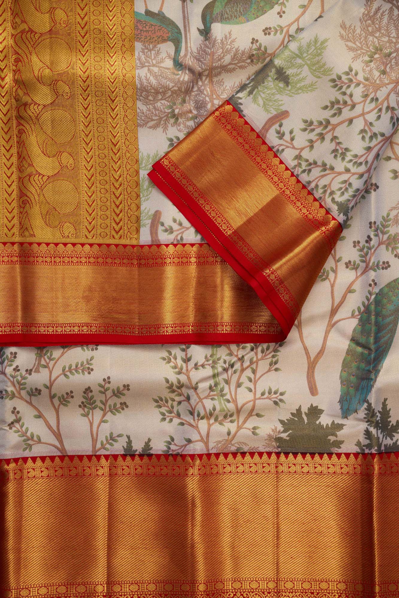 Kalamkari Design Saree Tissue Silk saree