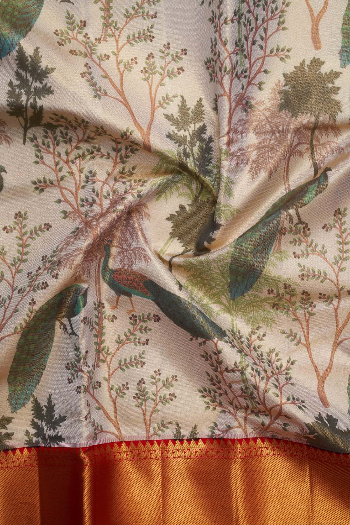 Kalamkari Design Saree Tissue Silk saree