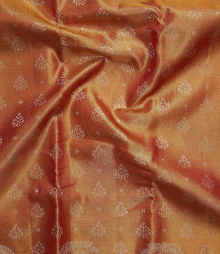 Tree Floral Butta & Mango Paisley Border Tissue Silk Saree