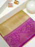 Micro-Geometric Diamond Grid & Peacock Floral Tissue Silk Saree