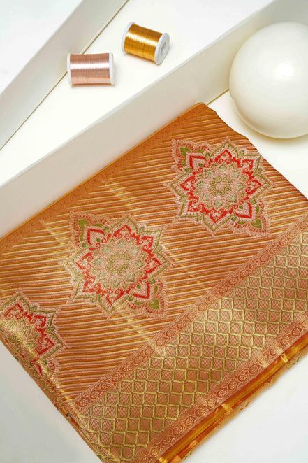 Traditional Mango Motif Design Pure Tissue Silk Saree