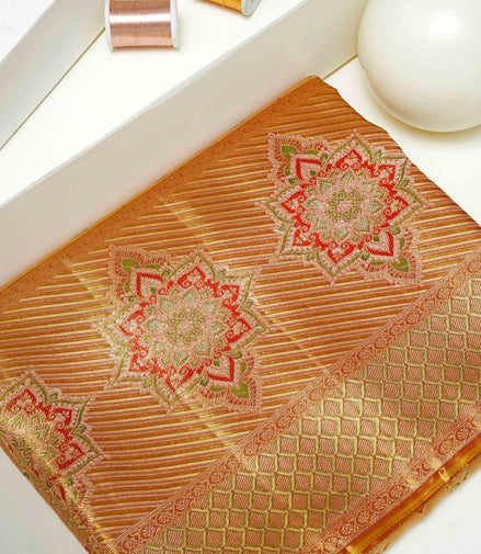 Traditional Mango Motif Design Pure Tissue Silk Saree