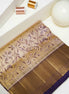 Perching Bird & Floral Skirt Border Pure Tissue Silk Saree