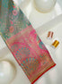 Floral Jaal & Meenakari Peacock Skirt Border Pure Tissue Silk Saree