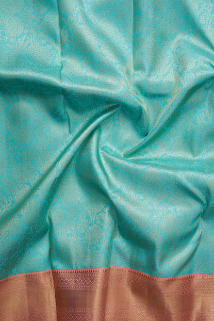 Lush Botanical Jaal & Mango-Paisley Pure Silk Saree with Silver Zari (Revalue)