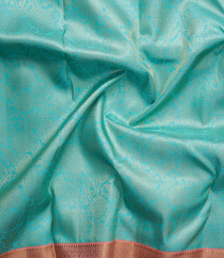 Lush Botanical Jaal & Mango-Paisley Pure Silk Saree with Silver Zari (Revalue)