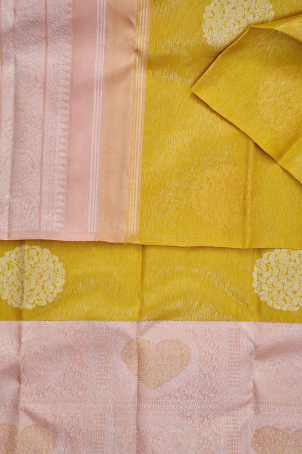 Floral Chakra & Heart-Paisley Motif Long Border Pure Silk Saree (Revalue)