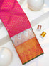 Fancy Brocade Saree with Silver Zari Work (Pure Kanchipuram Silk)