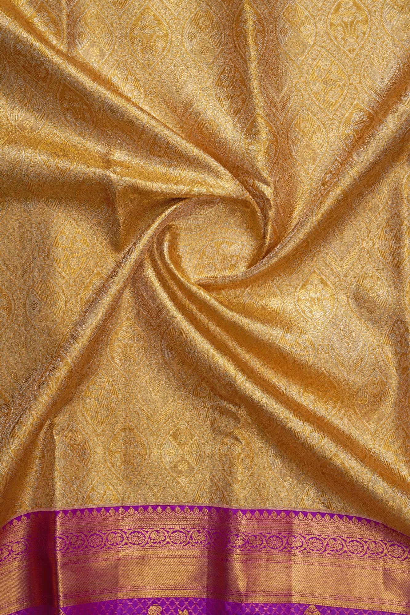 Royal Doli-Baraat & Paisley Jaal Gold Pure Tissue Silk Saree