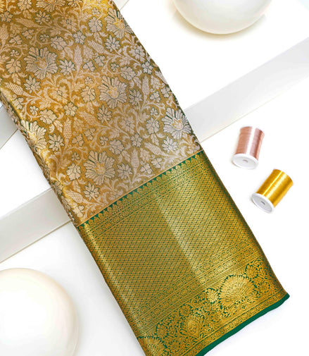 Seamless Floral Design Tissue Silk Saree