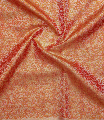 All-Over Micro-Floral Jaal & Mughal Kalga Arch Border Pure Tissue Silk Saree