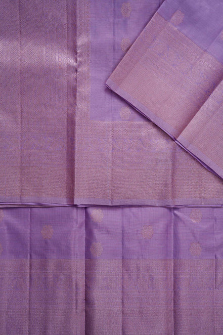 Geometric Floral Butta & Diamond Lattice Lavender Pure Silk Saree
