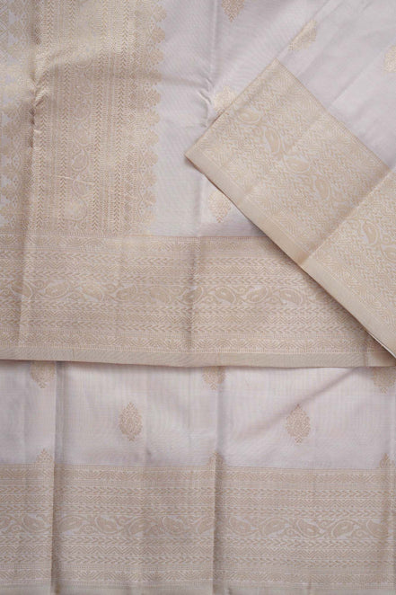 Classic Paisley Butta & Floral Temple Border Pure Silk Saree