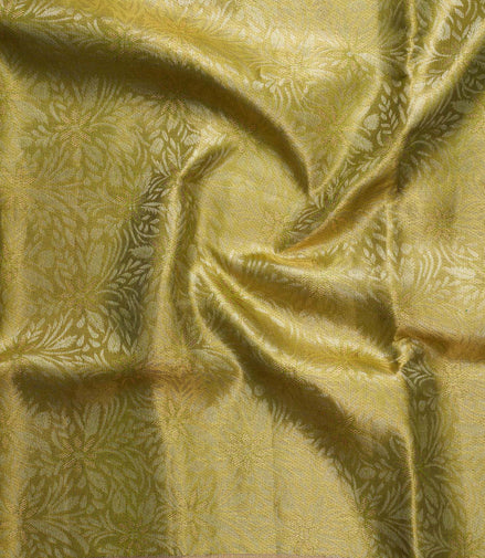 All-Over Leafy Botanical Jaal & Meenakari Floral Urn Motif Pure Tissue Silk Saree