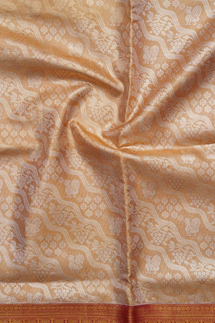 Wavy Floral Vine & Annapakshi Pure Tissue Silk Saree