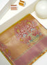 All-Over Leafy Botanical Jaal & Meenakari Floral Urn Motif Pure Tissue Silk Saree